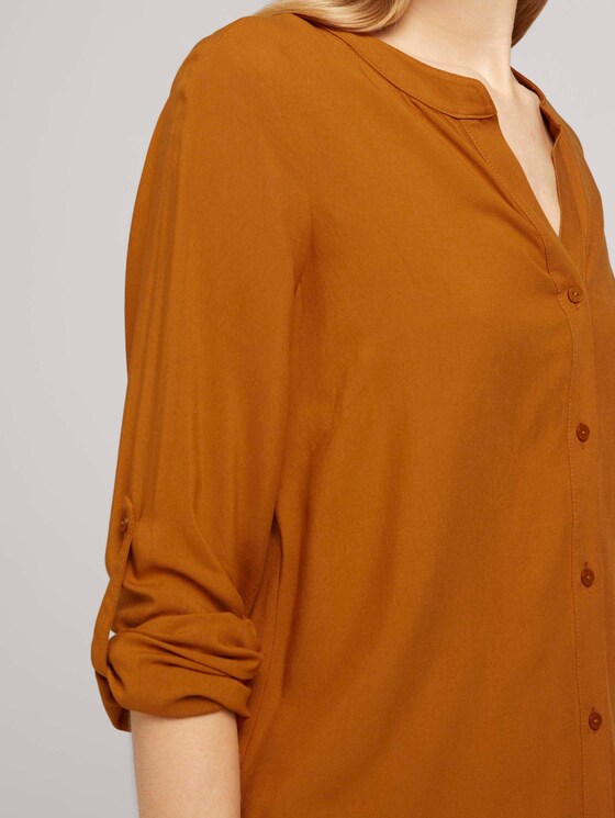 Bluse mit Ärmel Turn-Up - Frauen - tawny brown Bluse mit Ärmel Turn-Up - Frauen - tawny brown - 9 - TOM TAILOR
