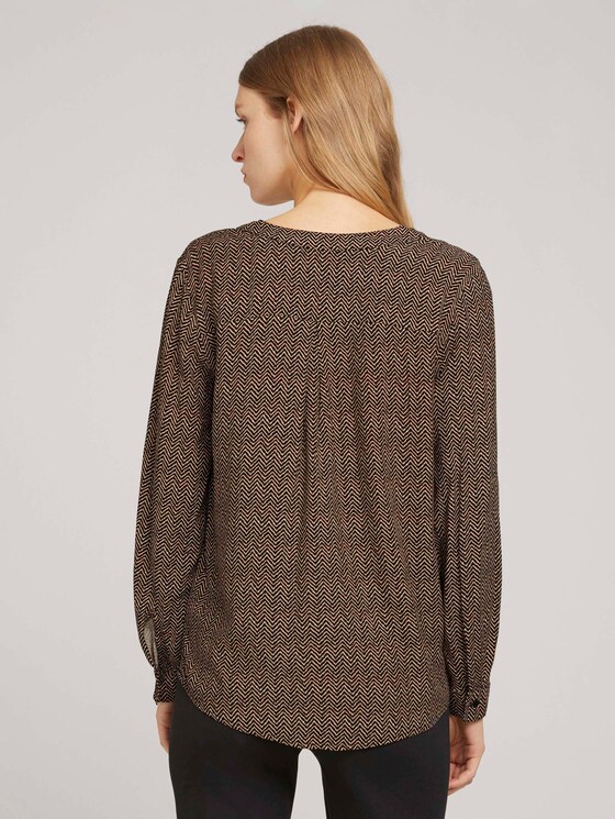 Bluse mit Ärmel Turn-Up - Frauen - herringbone print Bluse mit Ärmel Turn-Up - Frauen - herringbone print - 2 - TOM TAILOR