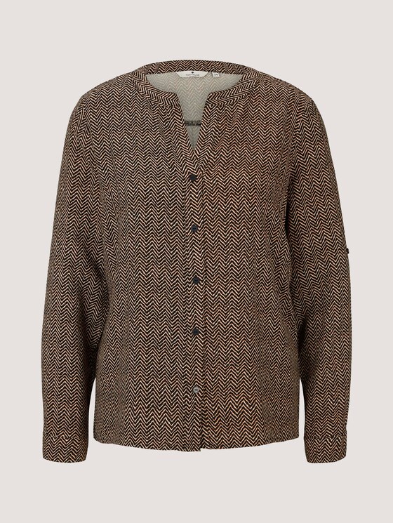 Bluse mit Ärmel Turn-Up - Frauen - herringbone print Bluse mit Ärmel Turn-Up - Frauen - herringbone print - 7 - TOM TAILOR