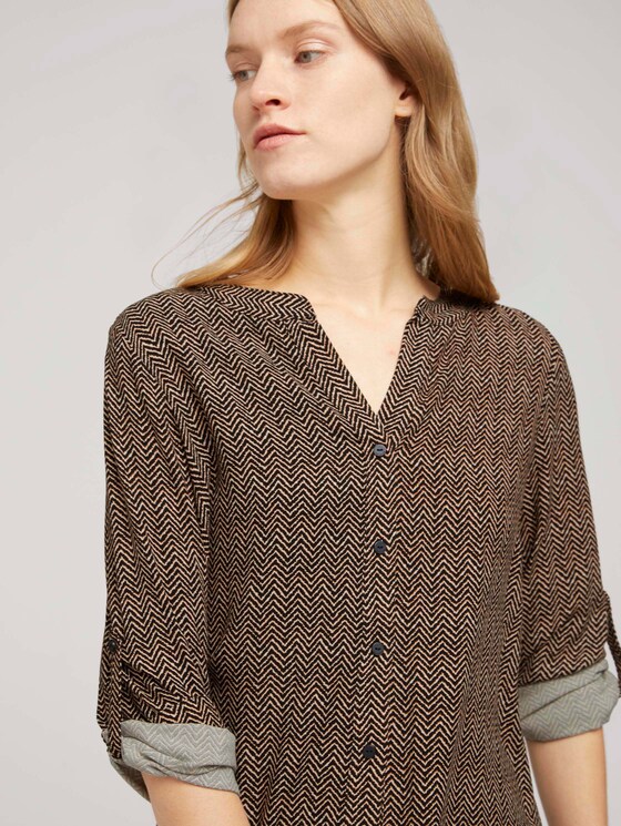 Bluse mit Ärmel Turn-Up - Frauen - herringbone print Bluse mit Ärmel Turn-Up - Frauen - herringbone print - 9 - TOM TAILOR