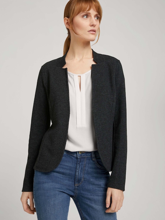 Blazer mit Fischgräten-Muster - Frauen - grey herringbone fabric Blazer mit Fischgräten-Muster - Frauen - grey herringbone fabric - 5 - TOM TAILOR