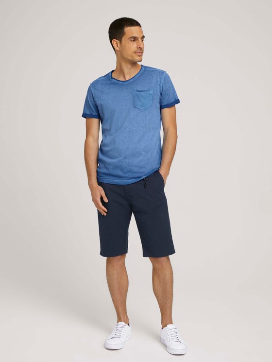 Chino shorts with organic cotton - Men - Sky Captain Blue - 3 - TOM TAILOR