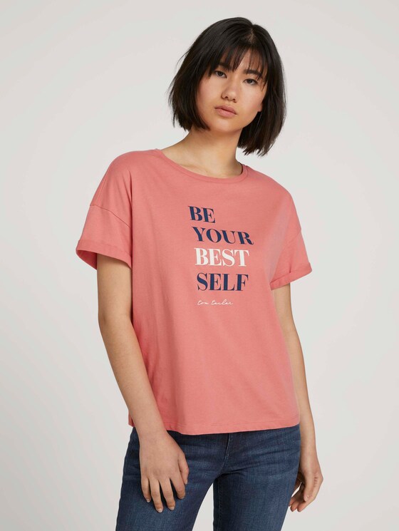 T-Shirt mit Bio-Baumwolle - Frauen - dusty pastel pink T-Shirt mit Bio-Baumwolle - Frauen - dusty pastel pink - 1 - TOM TAILOR