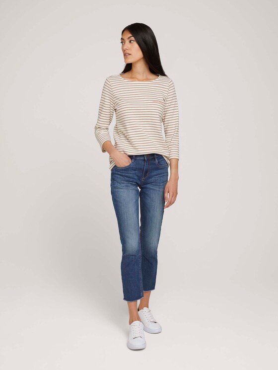 Gestreiftes 3/4 Arm Shirt - Frauen - offwhite clay stripe Gestreiftes 3/4 Arm Shirt - Frauen - offwhite clay stripe - 3 - TOM TAILOR
