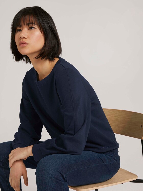 Basic Sweatshirt mit Bio-Baumwolle - Frauen - Sky Captain Blue Basic Sweatshirt mit Bio-Baumwolle - Frauen - Sky Captain Blue - 5 - TOM TAILOR