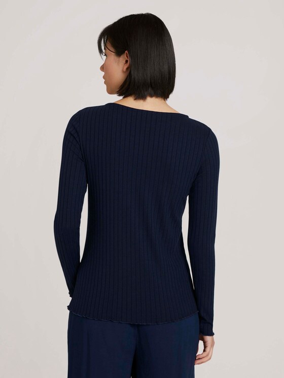 Ripp Langarmshirt - Frauen - Sky Captain Blue Ripp Langarmshirt - Frauen - Sky Captain Blue - 2 - TOM TAILOR