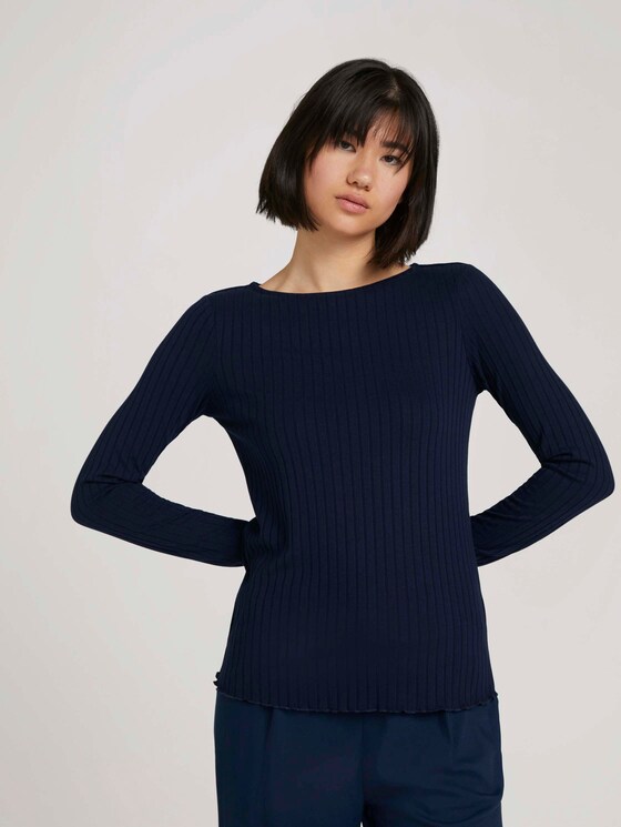 Ripp Langarmshirt - Frauen - Sky Captain Blue Ripp Langarmshirt - Frauen - Sky Captain Blue - 5 - TOM TAILOR