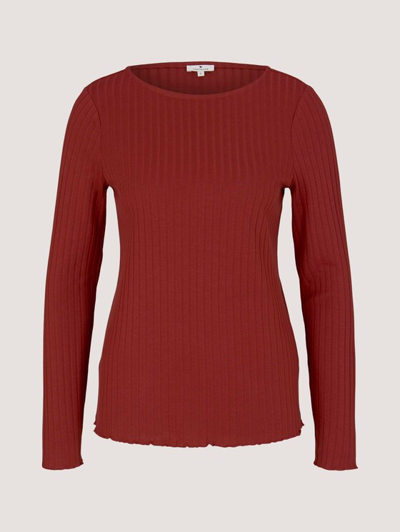 Ripp Langarmshirt - Frauen - dark maroon red Ripp Langarmshirt - Frauen - dark maroon red - 7 - TOM TAILOR