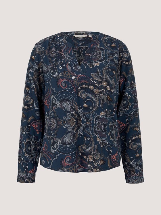 Gemusterte Henleybluse mit LENZING™ ECOVERO™ - Frauen - blue apricot paisley design Gemusterte Henleybluse mit LENZING™ ECOVERO™ - Frauen - blue apricot paisley design - 7 - TOM TAILOR