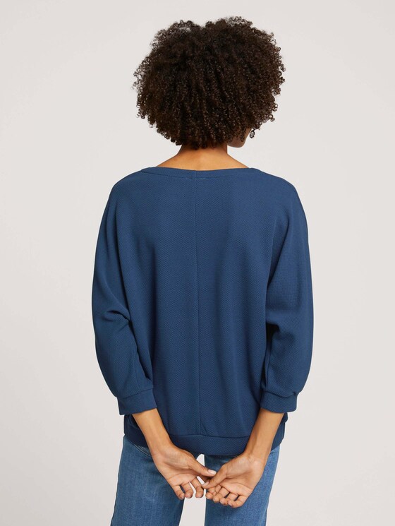 Loose-fit shirt with texture - Women - Dark Denim Blue Loose-fit shirt with texture - Women - Dark Denim Blue - 2 - TOM TAILOR