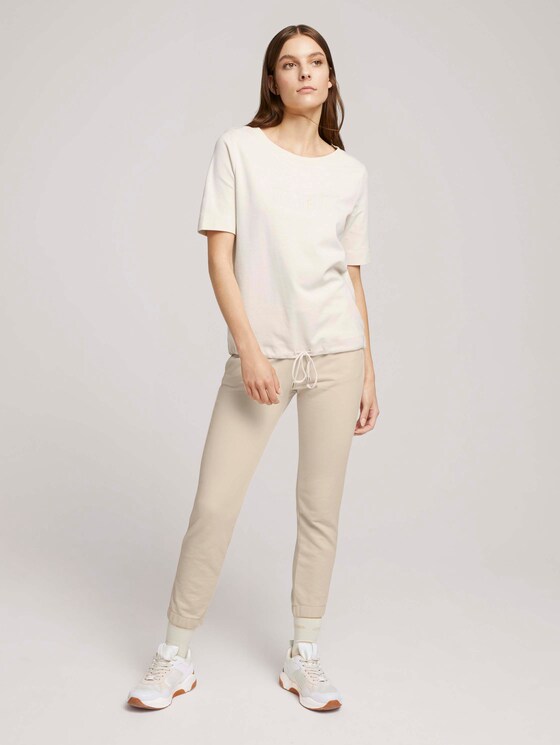 Besticktes T-Shirt mit Bio-Baumwolle - Frauen - smooth light sand Besticktes T-Shirt mit Bio-Baumwolle - Frauen - smooth light sand - 3 - TOM TAILOR