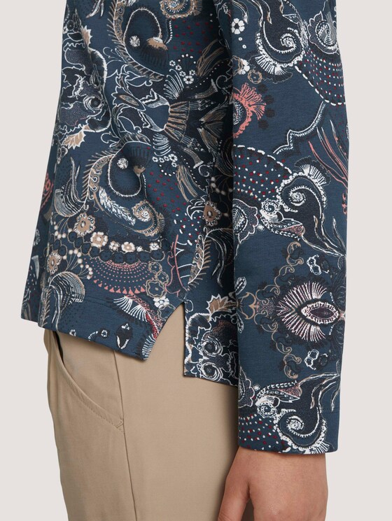 Sweatshirt with side slits - Women - blue apricot paisley design Sweatshirt with side slits - Women - blue apricot paisley design - 9 - TOM TAILOR