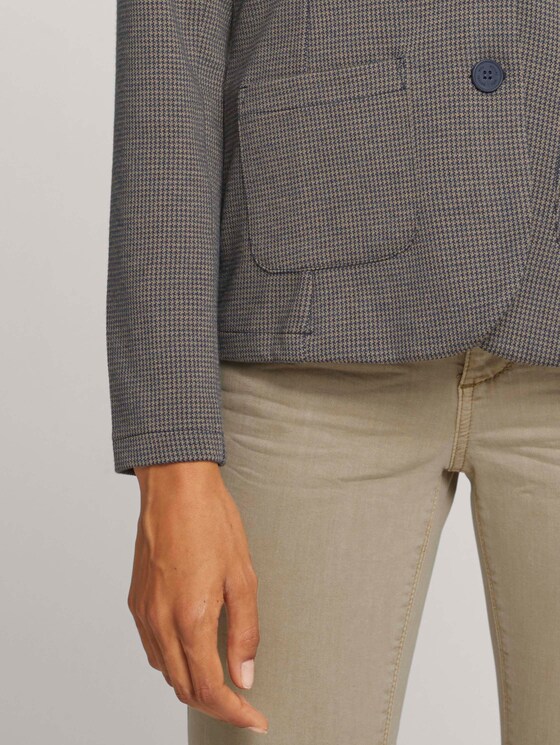 Geruite Slim Fit-blazer - Vrouwen - navy beige houndstooth Geruite Slim Fit-blazer - Vrouwen - navy beige houndstooth - 9 - TOM TAILOR
