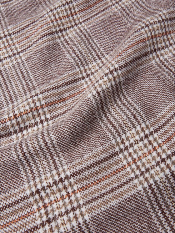 Scarf with fringes - Men - beige brown check Scarf with fringes - Men - beige brown check - 9 - TOM TAILOR Denim