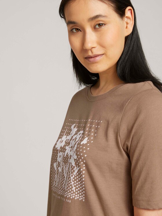Shirt met halve mouwen en print van biologisch katoen - Vrouwen - french clay beige melange Shirt met halve mouwen en print van biologisch katoen - Vrouwen - french clay beige melange - 9 - TOM TAILOR