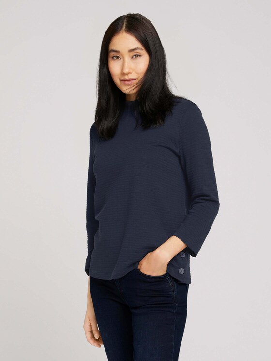 Ripp Shirt mit Bio-Baumwolle - Frauen - Sky Captain Blue Ripp Shirt mit Bio-Baumwolle - Frauen - Sky Captain Blue - 1 - TOM TAILOR
