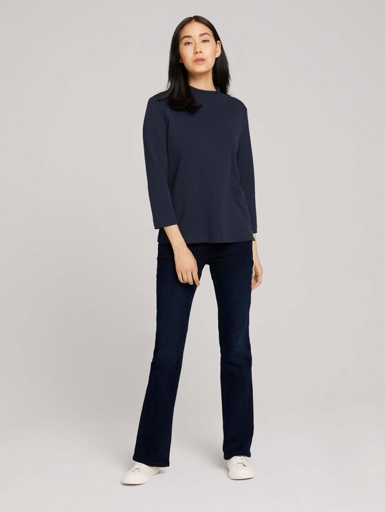 Ripp Shirt mit Bio-Baumwolle - Frauen - Sky Captain Blue Ripp Shirt mit Bio-Baumwolle - Frauen - Sky Captain Blue - 3 - TOM TAILOR