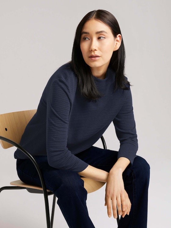 Ripp Shirt mit Bio-Baumwolle - Frauen - Sky Captain Blue Ripp Shirt mit Bio-Baumwolle - Frauen - Sky Captain Blue - 5 - TOM TAILOR