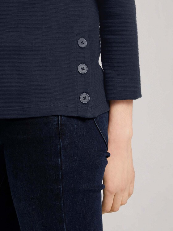 Ripp Shirt mit Bio-Baumwolle - Frauen - Sky Captain Blue Ripp Shirt mit Bio-Baumwolle - Frauen - Sky Captain Blue - 9 - TOM TAILOR