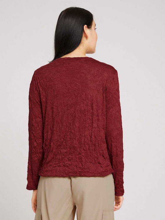 Henley-overhemd in gekreukte look - Vrouwen - dark maroon red Henley-overhemd in gekreukte look - Vrouwen - dark maroon red - 2 - TOM TAILOR