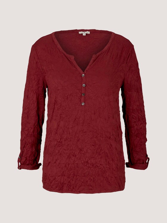 Henley-overhemd in gekreukte look - Vrouwen - dark maroon red Henley-overhemd in gekreukte look - Vrouwen - dark maroon red - 7 - TOM TAILOR