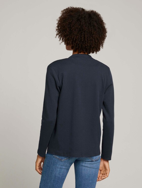 Rib shirt cardigan with organic cotton - Women - Sky Captain Blue Rib shirt cardigan with organic cotton - Women - Sky Captain Blue - 2 - TOM TAILOR