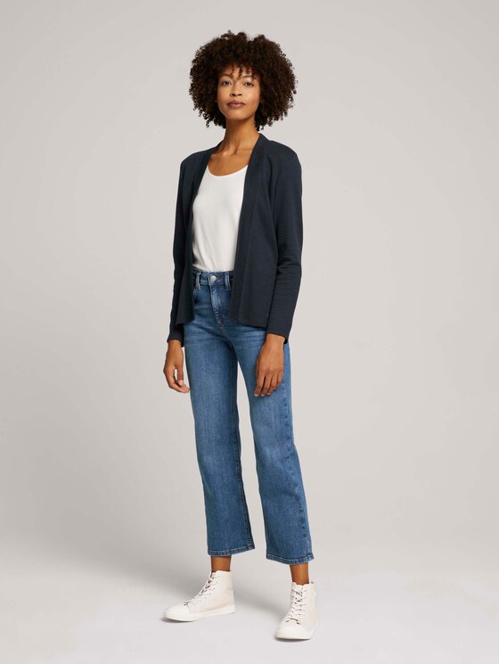 Rib shirt cardigan with organic cotton - Women - Sky Captain Blue Rib shirt cardigan with organic cotton - Women - Sky Captain Blue - 3 - TOM TAILOR