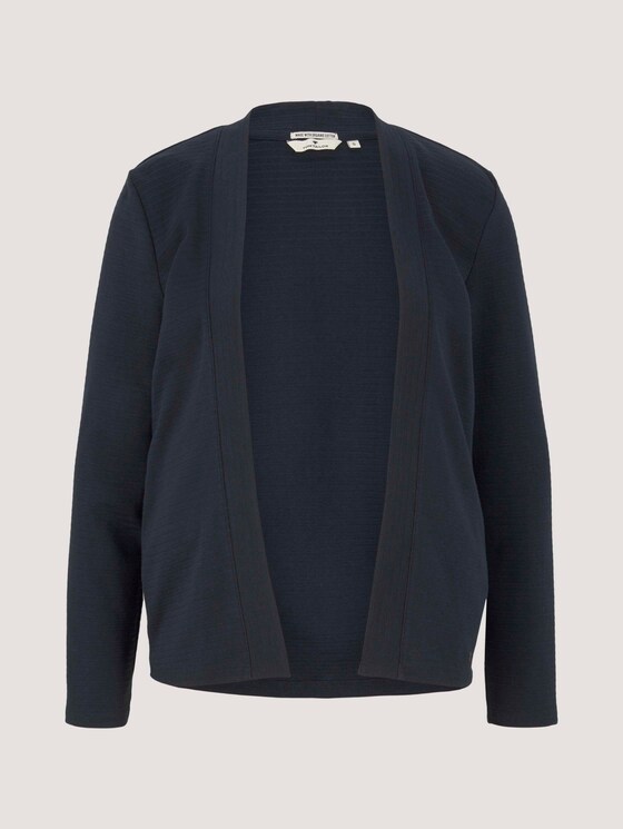 Rib shirt cardigan with organic cotton - Women - Sky Captain Blue Rib shirt cardigan with organic cotton - Women - Sky Captain Blue - 7 - TOM TAILOR