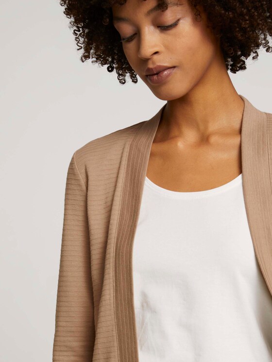 Rib-overhemdvest met biologisch katoen - Vrouwen - french clay beige Rib-overhemdvest met biologisch katoen - Vrouwen - french clay beige - 9 - TOM TAILOR