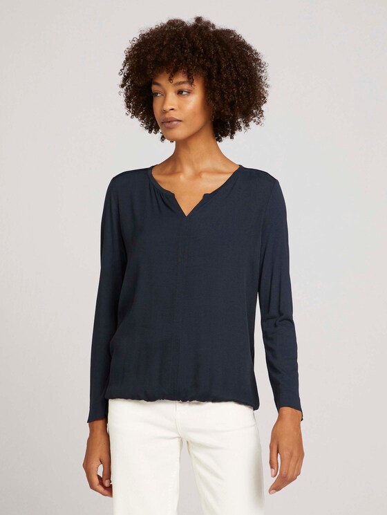 7/8 shirt met LENZING™ ECOVERO™ - Vrouwen - Sky Captain Blue 7/8 shirt met LENZING™ ECOVERO™ - Vrouwen - Sky Captain Blue - 1 - TOM TAILOR