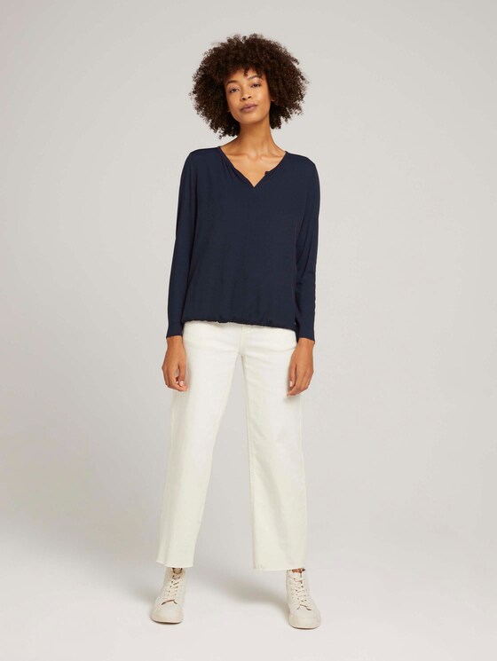 7/8 shirt met LENZING™ ECOVERO™ - Vrouwen - Sky Captain Blue 7/8 shirt met LENZING™ ECOVERO™ - Vrouwen - Sky Captain Blue - 3 - TOM TAILOR