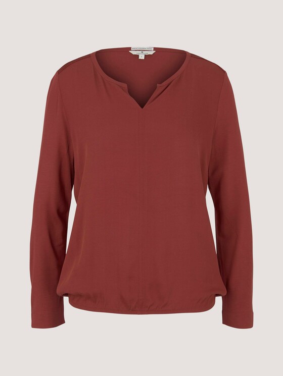7/8 Shirt mit LENZING™ ECOVERO™ - Frauen - dark maroon red 7/8 Shirt mit LENZING™ ECOVERO™ - Frauen - dark maroon red - 7 - TOM TAILOR