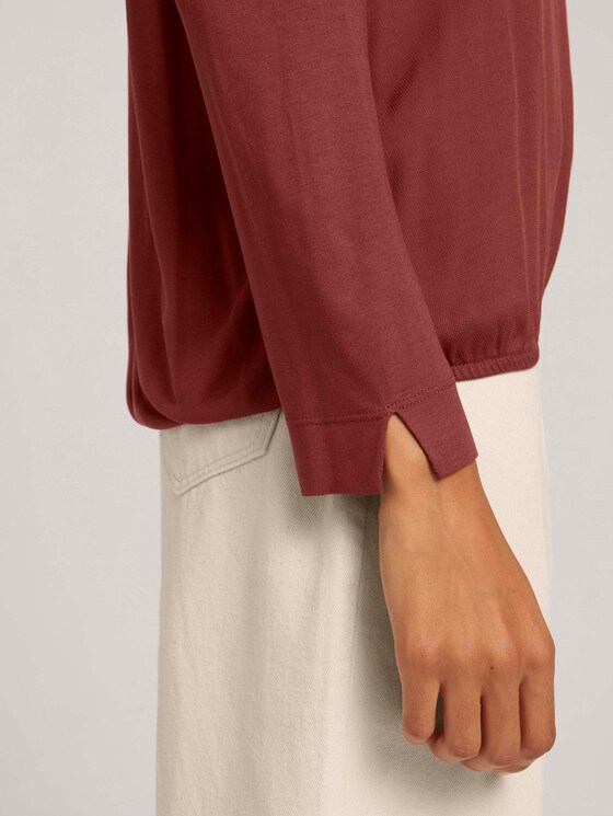 7/8 Shirt mit LENZING™ ECOVERO™ - Frauen - dark maroon red 7/8 Shirt mit LENZING™ ECOVERO™ - Frauen - dark maroon red - 9 - TOM TAILOR
