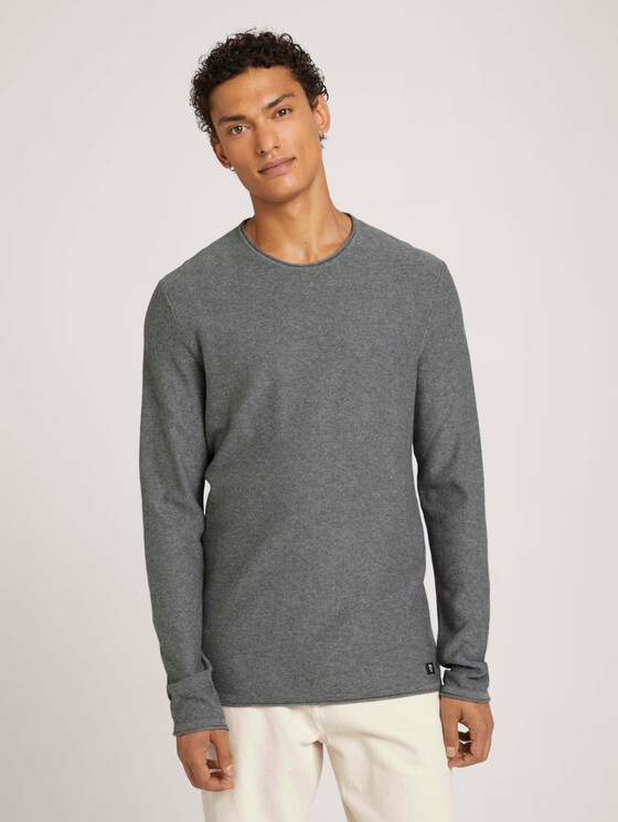 Basic Langarmshirt aus Bio-Baumwolle - Männer - Mid Grey Melange Basic Langarmshirt aus Bio-Baumwolle - Männer - Mid Grey Melange - 1 - TOM TAILOR Denim