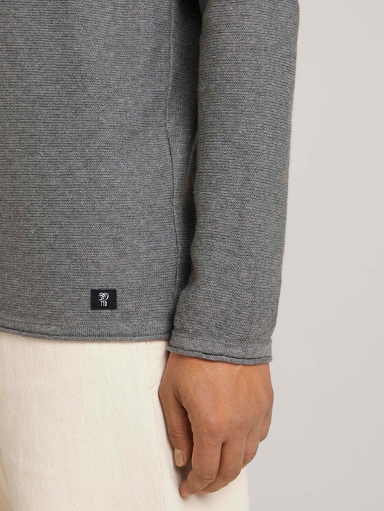 Basic Langarmshirt aus Bio-Baumwolle - Männer - Mid Grey Melange Basic Langarmshirt aus Bio-Baumwolle - Männer - Mid Grey Melange - 9 - TOM TAILOR Denim