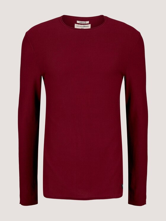 basic long-sleeved shirt made of organic cotton - Men - burned cordovan red basic long-sleeved shirt made of organic cotton - Men - burned cordovan red - 7 - TOM TAILOR Denim