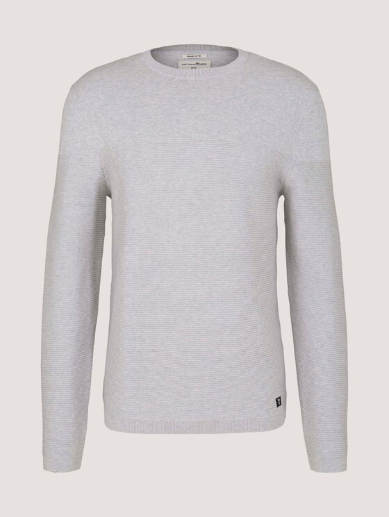 Pullover aus Bio-Baumwolle - Männer - Light Stone Grey Melange Pullover aus Bio-Baumwolle - Männer - Light Stone Grey Melange - 7 - TOM TAILOR Denim