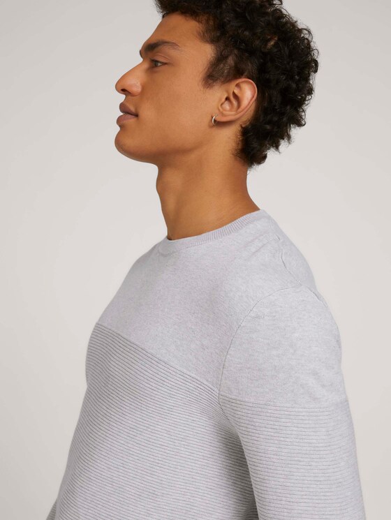 Pullover aus Bio-Baumwolle - Männer - Light Stone Grey Melange Pullover aus Bio-Baumwolle - Männer - Light Stone Grey Melange - 9 - TOM TAILOR Denim