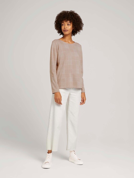 Geruite sweater - Vrouwen - offwhite beige glencheck ck Geruite sweater - Vrouwen - offwhite beige glencheck ck - 3 - TOM TAILOR