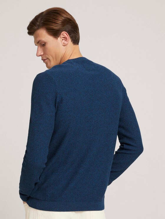strukturierter Pullover mit Bio-Baumwolle - Männer - petrol navy mouline strukturierter Pullover mit Bio-Baumwolle - Männer - petrol navy mouline - 2 - TOM TAILOR Denim