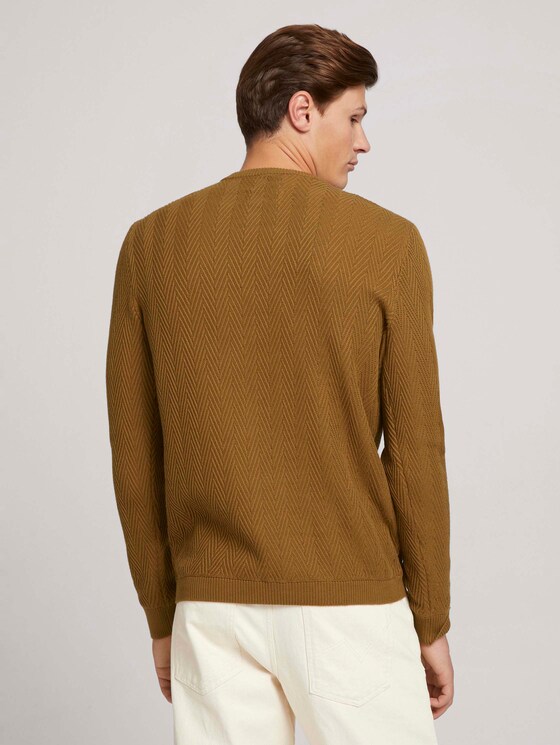 strukturierter Pullover mit Bio-Baumwolle - Männer - deep cognac strukturierter Pullover mit Bio-Baumwolle - Männer - deep cognac - 2 - TOM TAILOR Denim