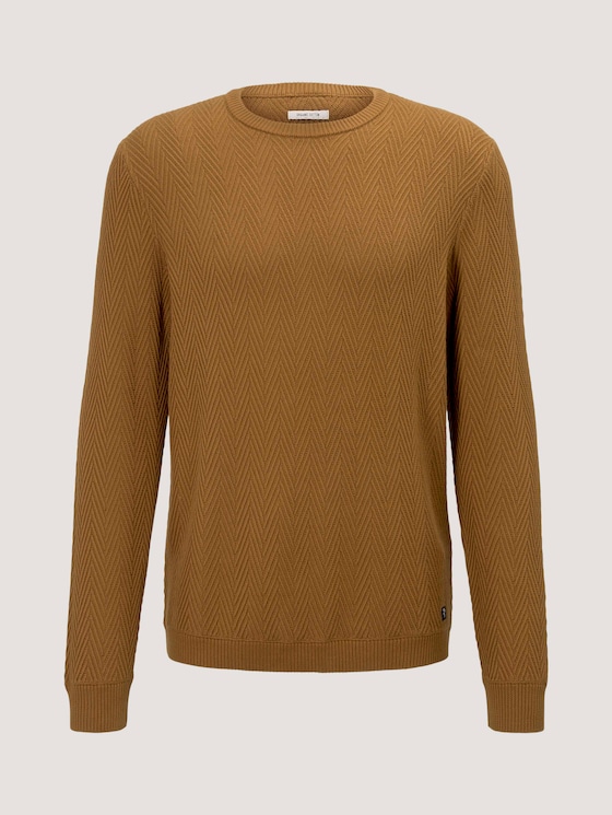strukturierter Pullover mit Bio-Baumwolle - Männer - deep cognac strukturierter Pullover mit Bio-Baumwolle - Männer - deep cognac - 7 - TOM TAILOR Denim