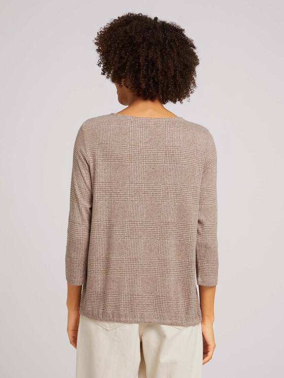 Zacht shirt met print - Vrouwen - beige glencheck printed Zacht shirt met print - Vrouwen - beige glencheck printed - 2 - TOM TAILOR