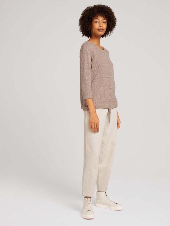 Zacht shirt met print - Vrouwen - beige glencheck printed Zacht shirt met print - Vrouwen - beige glencheck printed - 3 - TOM TAILOR