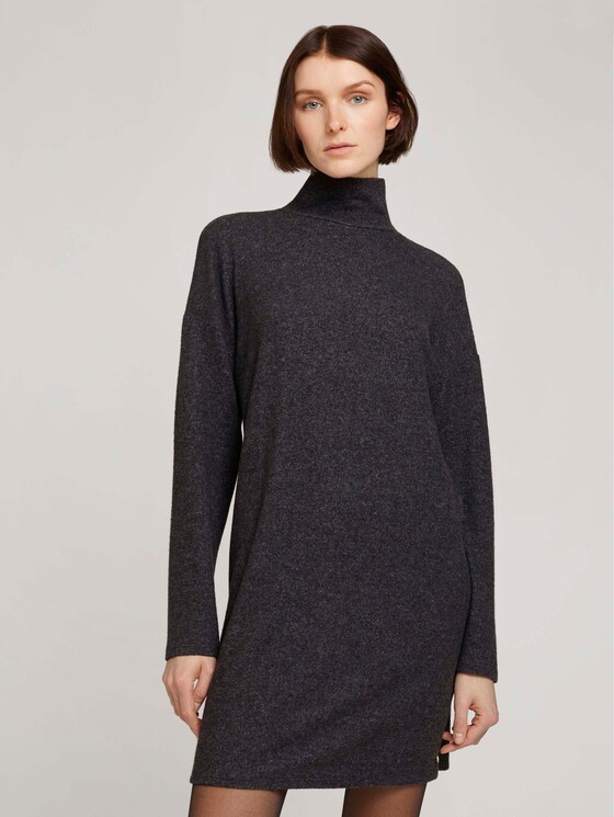 Kleid mit Rollkragen - Frauen - Shale Grey Melange Kleid mit Rollkragen - Frauen - Shale Grey Melange - 1 - TOM TAILOR Denim
