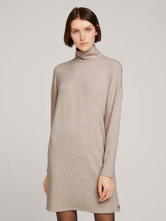 Kleid mit Rollkragen - Frauen - cozy beige melange Kleid mit Rollkragen - Frauen - cozy beige melange - 1 - TOM TAILOR Denim