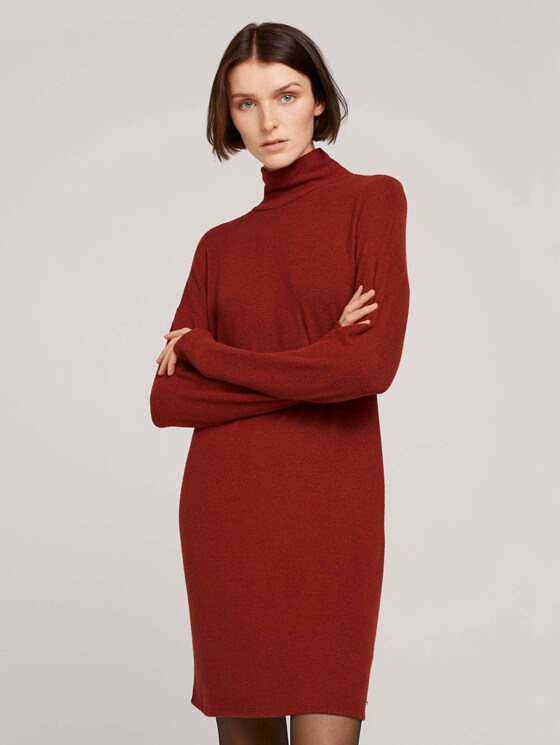 Kleid mit Rollkragen - Frauen - rust orange melange Kleid mit Rollkragen - Frauen - rust orange melange - 1 - TOM TAILOR Denim