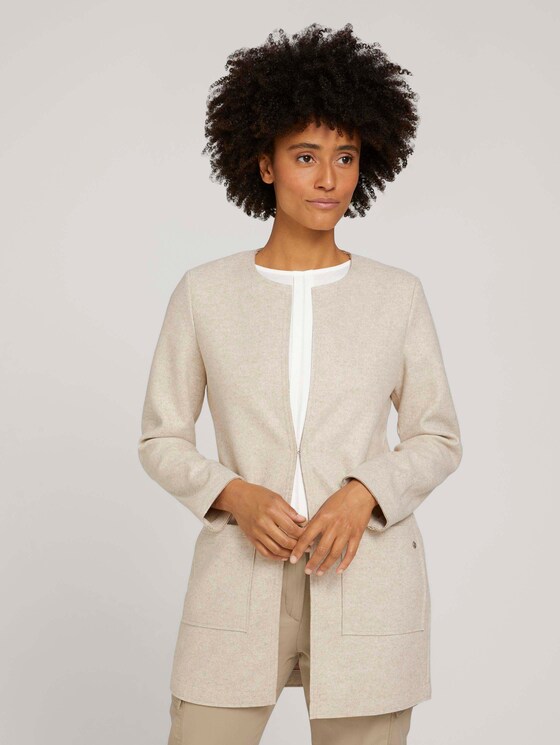 Lange blazer met zakken - Vrouwen - desert sand melange Lange blazer met zakken - Vrouwen - desert sand melange - 1 - TOM TAILOR