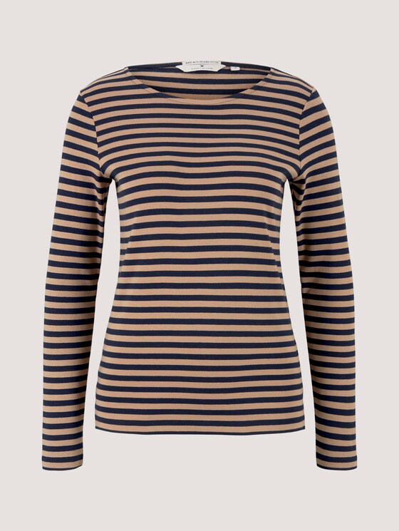 Gestreept shirt met lange mouwen - Vrouwen - navy beige stripe Gestreept shirt met lange mouwen - Vrouwen - navy beige stripe - 7 - TOM TAILOR