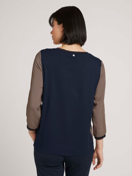 Gemustertes 3/4 Arm Shirt - Frauen - navy houndstooth print Gemustertes 3/4 Arm Shirt - Frauen - navy houndstooth print - 2 - TOM TAILOR